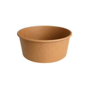 Plato salad bowl de cartón kraft 500 cc - Pack de 50 unidades