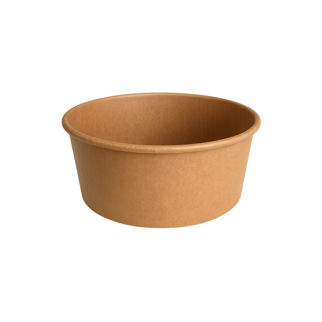 Plato salad bowl de cartón kraft 500 cc - Pack de 50 unidades