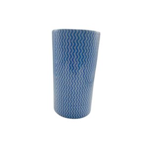 blue patterned cup, ceramic, zigzag design